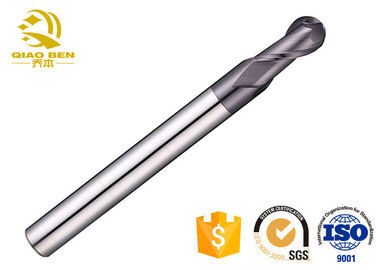 CNC Two Flute Carbide Ball End Mill High Strength Accuracy More Than 0.01mm